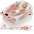 Produktbild: DEANIC Faltbare Baby Badewanne, Babybadewanne Neugeborene von 0-24 Monaten Geeignet, Portable Baby Bathtub Nimmt Keinen Platz Weg, Baby Wanne (Rosa)