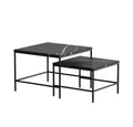 Produktbild: Vicco Couchtisch Ramio, Schwarzer Marmor/Schwarz, 60 x 60 cm 2 Teile