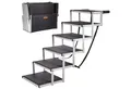Produktbild: ONVAYA Hunderampe Hundetreppe faltbar, 5 Stufen, 6 Stufen, Hunderampe, Aluminium, faltbare Hundetreppe