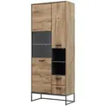 Produktbild: Livetastic Vitrine, Graphit, Eiche, Metall, 9 Fächer, 2 Schublade(n) Schubladen, 79x196x38 cm, Made in EU, erweiterbar, Typenauswahl, Beimöbel erhältlich, Wohnzimmer, Wohnwände, Vitrinenschränke