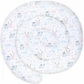 Produktbild: Totsy Baby XXL Bettschlange Bettkissen Stillkissen Bettrolle Bettkantenschutz Zierkissen Bettumrandung Schlange XL Handmade Hellgrau mit Eulen 150 cm Oeko-Tex-Zertifikat