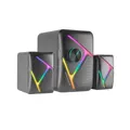 Produktbild: Mars Gaming MS-H21, RGB 2.1 Gaming-Lautsprecher mit 35W Subwoofer, 3D Surround Treiber-System, Kompaktlautsprecher mit Dynamischer RGB-Beleuchtung, USB-Stromversorgung und 3,5mm Klinke, Schwarz