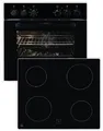 Produktbild: Exquisit HE256-U-020-Set EEK: A Herdset mit Glaskeramikkochfeld, 59,5 cm breit, 59 L, Auftauprogramm, schwarz