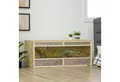 Produktbild: PawHut Terrarium Reptil Fütterungsbox mit Lüftungsgitter, Schiebetüren aus Glas, für Reptilien, Natur