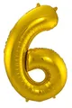 Produktbild: Folat 631860 - Folienballon Zahl 6 - gold - ca. 86 cm