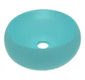 Produktbild: vidaXL Waschbecken, Luxuriöses Waschbecken Rund Matt Hellgrün 40x15 cm Keramik