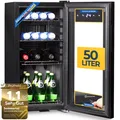 Produktbild: Kühlschrank mit Glastür - 50 Liter Kühlschrank LED - Minibar - Sommertal GK50
