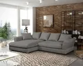 Produktbild: Ecksofa Couchgarnitur TIZIAN in Stoff Salvador Silbergrau Ottomane Links