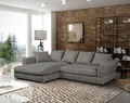 Produktbild: Ecksofa Couchgarnitur TIZIAN in Stoff Salvador Silbergrau Ottomane Links