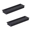 Produktbild: HOOZ 2X Kabeldurchführung Schreibtisch, 280mm Aluminium Kabeldurchlass mit Bürstendichtung, Kabeldurchführung Tisch für Tisch Büro Arbeitsplatten, Kabelkanal für Möbel und Schreibtisch (Rechteckig)