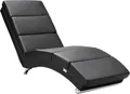 Produktbild: CASARIA® Relaxliege XXL London 186x89x55cm Ergonomisch Kunstleder Gepolstert 180kg Belastbarkeit Wohnzimmer Büro Innen Chaiselongue Relaxsessel Schwarz