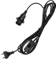Produktbild: kwmobile E14 Lampenfassung mit Schalter - E14 Fassung Schwarz mit 3,5m Netzkabel Schraubring - E 14 Lampenaufhängung für Deckenlampe Pendelleuchte