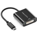 Produktbild: deleyCON USB C auf DVI Adapter Konverter - 1080p Full HD - USB C Stecker auf DVI Buchse - PC Laptop Smartphone auf TV Monitor Beamer - Schwarz
