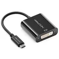 Produktbild: deleyCON USB C auf DVI Adapter Konverter - 1080p Full HD - USB C Stecker auf DVI Buchse - PC Laptop Smartphone auf Monitor Beamer - Schwarz