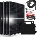 Produktbild: SUNNIVA® 1800W Balkonkraftwerk 800W komplett Steckdose - Astro Energy 800W Wechselrichter - PV Solaranlage Komplettset - 4x 450W (1800W) Solarmodule - inkl. 5m Kabel - Bluetooth, WIFI