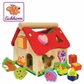 Produktbild: Eichhorn 100002098 Holz-Steckhaus 15-teilig 12 Steck-Bausteine Motorik lernen