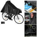 Produktbild: ANYOO Poncho für Radfahren Schwarz Einheitsgröße mit Kapuze Tragbar