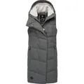 Produktbild: Ragwear Steppweste Pavla Vest stylische Winterweste mit Teddyfutter und Kapuze grau M (38)