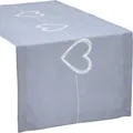 Produktbild: Erwin Müller Tischläufer Herz grau-weiß Größe 40x100 cm