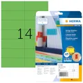 Produktbild: HERMA 5061 Farbige Etiketten grün ablösbar, 20 Blatt, 105 x 42,3 mm, 14 pro A4 Bogen, 280 Stück, selbstklebend, bedruckbar, matt, blanko Papier Farbetiketten Aufkleber