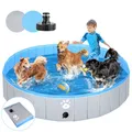 Produktbild: Hundepool Schwimmbecken für Hunde Kinder Planschbecken oder Anderer Tiere Verstärkte Stärke 5mm tragbar und faltbar - Grau (160cm)