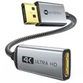 Produktbild: 4K DisplayPort auf HDMI Adapter, Vergoldete, Geflochten, Aluminiumhülse Unidi...