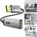 Produktbild: 4K DisplayPort zu HDMI Adapter mit Vergoldetem Stecker und Aluminiumgehäuse