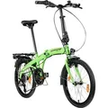 Produktbild: Zündapp ZF20 Speed Folder 20 Zoll Klapprad Faltrad Stadtrad Fahrrad faltbar Klappfahrrad StVZO - Grün