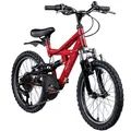 Produktbild: Galano FS180 20 Zoll Mountainbike Fully 6 Gang Kinder Fahrrad MTB Rot 31cm