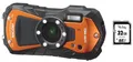 Produktbild: Ricoh WG-80 orange wasserdicht outdoor + Zubehörpaket: 32GB SDXC