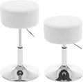 Produktbild: WOLTU 2 x Barhocker rund, höhenverstellbar drehbar, gepolstert, weiß