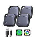 Produktbild: UGREEN FineTrack Duo 4 Pack für iOS & Android, USB C aufladbarer GPS Tracker kompatibel mit Apple Find My oder Google Find Hub, 12 Monaten Laufzeit, Schlüsselfinder für Backpack, Koffer, Pass usw.