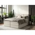 Produktbild: Mid.you Boxspringbett, Creme, Kunststoff, H2 + H3, Höhe ca. 19 cm, 180x200 cm, Made in Europe, Bettkasten, gepolstertes Kopfteil, Topper durchgehend, Wendematratze mit unterschiedlichen Härtegraden, Matratze geteilt, Schlafzimmer, Betten, Doppelbetten
