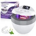 Produktbild: Ultraschallreinigungsgerät 45kHz UV ultraschallreiniger 35W für Zahnschiene Reinigung & Desodorierung- ultrasonic cleaner für Aligner, Zahnprothesen- 200ml Dental Pod- Countdown retainer cleaner