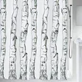 Produktbild: Spirella Anti-Schimmel Duschvorhang - Anti-Bakteriell, waschbar, wasserdicht, Polyester, „Wood“ 180x200cm Weiß