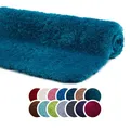 Produktbild: liebling Superior Badteppich mit Anti-Rutsch-Beschichtung, 100% Polyester (Mikrofaser), 60 x 100 cm, 30 Grad waschbar, Fußbodenheizung geeignet, Farbe: Petrol