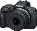 Produktbild: Canon EOS R100 + RF-S 18-45mm F4.5-6.3 IS STM Kit - 24,1 MP - 6000 x 4000 Pixel - CMOS - 4K Ultra HD - 309 g - Schwarz