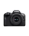 Produktbild: Canon EOS R100 mit RF-S 18–45mm – 24,1 MP APS-C Systemkamera – Dual Pixel AF, 4K-Video, 6,5 B/s, Augen- & Gesichtserkennung, WLAN & Bluetooth - Perfekt, um kostbare Erinnerungen festzuhalten