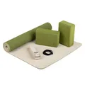 Produktbild: Yoga Set FLOW Yogamatte mit Block & Gurt olive/sand