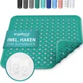 Produktbild: Engelbach® Duschmatte rutschfest 53x53cm inkl. 2 Haken - Antibakteriell & BPA-frei - Duscheinlage, Antirutschmatte - Waschmaschinen geeignet und schimmelresistent
