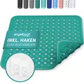 Produktbild: ® Duschmatte rutschfest 53x53cm inkl. 2 Haken - Antibakteriell & BPA-frei - D...