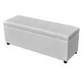 Produktbild: vidaXL Sitzbank Lange Aufbewahrungsbank Holz Weiß