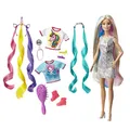 Produktbild: Barbie GHN04 - Fantasie-Haare Puppe, blond, mit zwei verzierten Haarreifen, zwei Oberteilen, Accessoires für Meerjungfrauen- und Einhorn-Looks, inklusive Haarstyling-Zubehör, für Kinder ab 3 Jahren