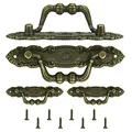 Produktbild: KBNIAN 4 Stück Antiker Stil Möbelgriffe Schrank Griff Schubladengriff Zinklegierung Retro Dekorative Türgriff mit Schrauben für Schublade, Tür, Schränke (10.5 * 2cm)