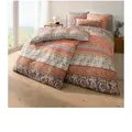 Produktbild: Bettwäsche WÄSCHEPUR Gr. 5, orange (terra, grau, bedruckt), B/L: 135cm x 200cm, Renforcé, B/L: 40cm x 80cm, 2 Stk., Renforcé, 100% Baumwolle, Bettwäsche, Bettwäsche