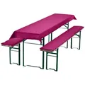 Produktbild: NYVI Bierbankauflagen Set 240x90 cm Beere - 1x Tischdecke für 220x70 cm Biertische & 2x Gepolsterte Auflage für 220x25 cm Bierbänke