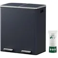 Produktbild: Songmics Mülleimer LTB60GS, rauchgrau, aus Metall, 2 x 30 Liter