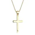 Produktbild: Elli Kette mit Anhänger Kreuz Symbol Religion Schmuck Geschenk 925 Silber, Kreuz goldfarben 45