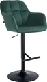 Produktbild: CLP Barhocker Natoma Samt I 360° Drehbar, Metallgestell Mit Fußstütze,grün Metall matt schwarz