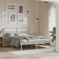 Produktbild: vidaXL Bettgestell mit Kopfteil Metall Weiß 150x200 cm